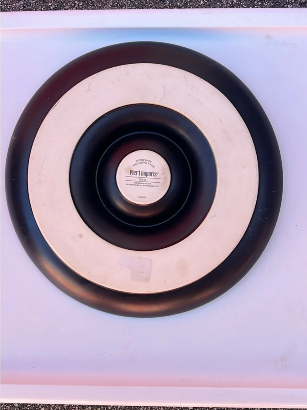 Pier 1 Take a Dip Black Ceramic Dip Bowl
